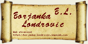 Borjanka Londrović vizit kartica